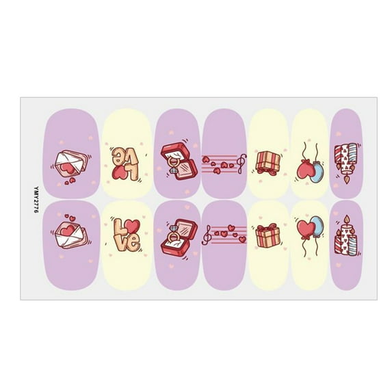 Renxiaooo Nail Stickers Pink Style Full Wraps Polish Stickers Self-Ashesive Nail Sticker Sets For Women Girls Color Street Glitter Nail Strips