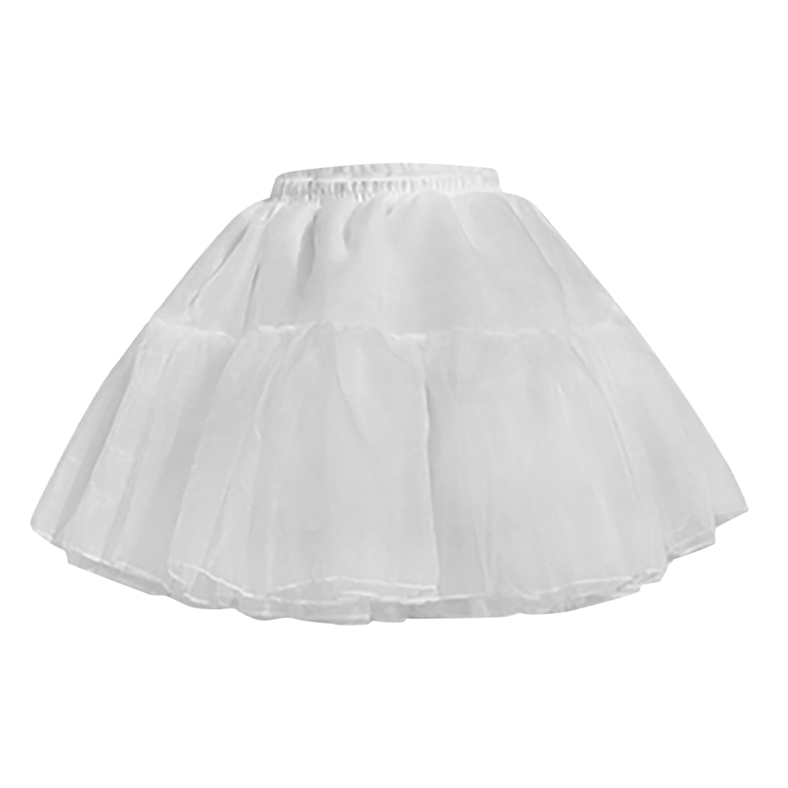 Renxiaooo Women Petticoat 2 Adjustable Hoop Skirt Lace Slips Short Lolita Underskirt For Dress