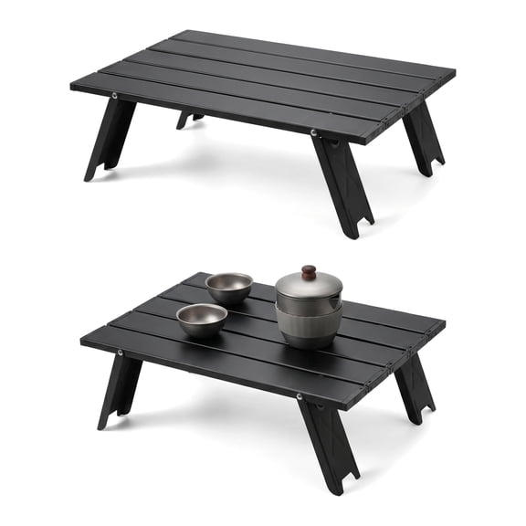 Renyuanyuan Small Camping Side Table, Foldable Lightweight Portable Outdoor Beach Table, 15.94x11.41x5.11in