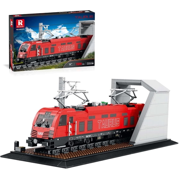 Reobrix 66020 Taurus Locomotive Building Blocks Set, Train Model Building Kit with Train Tracks, Train Toy for Teens 14+ and Adults, 1939 Pieces