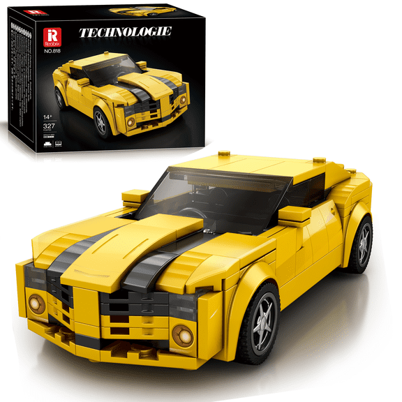 Reobrix Camaro Pony Car Building Blocks Set, 327Pcs Collectible Sports Car Model Construction Toy, Desktop Display Vehicle Set for Kids Adults 8+