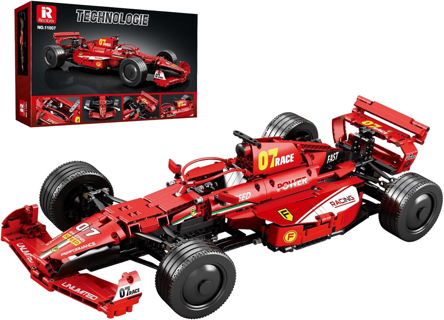 Reobrix F1 Cars Building Sets, Technical Formula 1 Model Car Kits, Cool 1:8 Scale Race Car Model Display for Home or Office Decor, Collectible  for F1 Fans (928 PCS,Static Version)