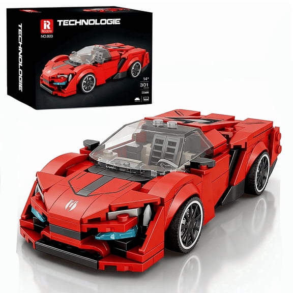 Reobrix Lykan HyperSport Building Blocks Set, 301Pcs Supercar Model Kit, Collectible Racing Car Construction Toy & Gift for Kids & Adults 8+