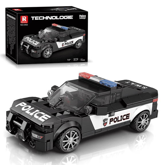 Reobrix Police Car Building Blocks Set, SWAT Patrol Car Model Kit with 354Pcs, Lego-Compatibility Educational Toy for Kids 8+, Gift for Teens Adults