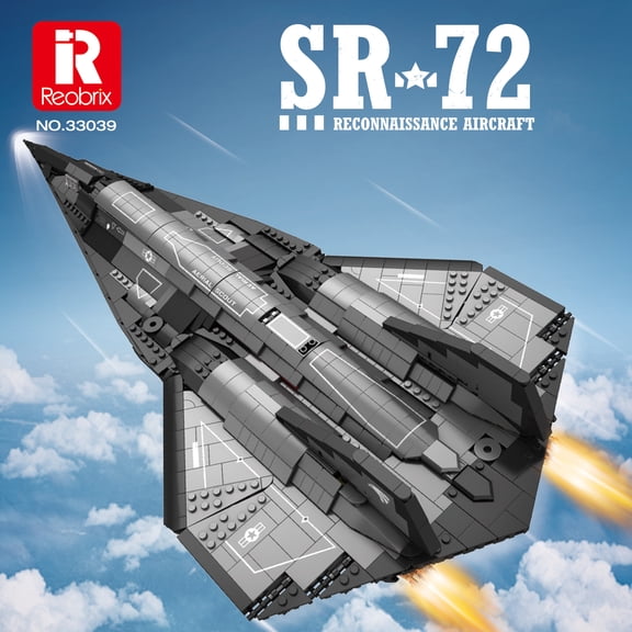 Reobrix SR-72 Darkstar Hypersonic Reconnaissance Aircraft Building Block Set, 1880PCS Military Fighter Jet Model Kit, Collectible Toy Gift for Teens Adult 14+