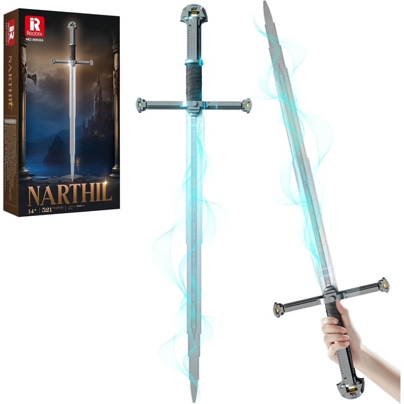 Reobrix Sword Building Sets for Adults, Cool Narthil 99024 Collectible Build and Display Model, Anime-Style Cosplay Toy Sword Home Office Decor, Ideal Gifts for Adults Boys Girls 14+ (521 PCS)