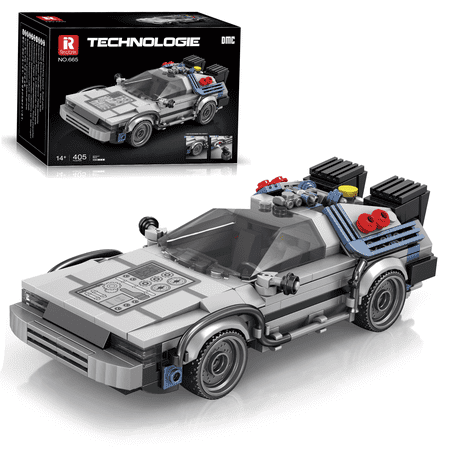 Reobrix DeLorean Back to Future Building Blocks Set - Lego Compatible Collectible Model Toy Car, Gift for Kids, Adults 8+