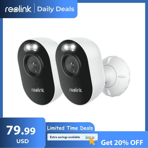Reolink 1080P Outdoor/Indoor WIFI Security Camera with Spotlight, Color Night Vision, PIR Motion Alerts, 2-Way Talk, Siren, IP65 Waterproof, Reolink Lumus-2 Pack