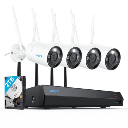 Reolink 12 Channel All-Powerful 4K WIFI Security Camera System,4 pcs WIFI 8MP Camera, 12CH NVR, Two-way Audio