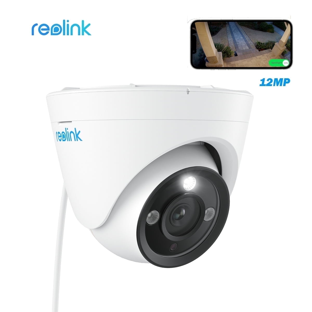 Reolink 12MP Outdoor Security PoE Camera 1224A Color Night Vision,Human/Car/Pet Detection,2-Way Talk