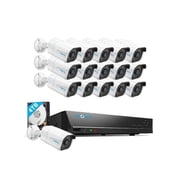 Reolink 4K PoE Security Camera System,16pcs 8MP IP Camera Huam/Car Motion Detection IP67 Waterpoof 16CH NVR with 4TB HDD RLK16-810B16-A