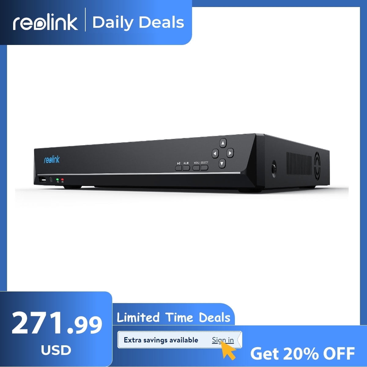 Reolink 24-Channel PoE NVR for 24/7 Surveillance Recording Pre-installed 4TB HDD,16MP Video Recorder