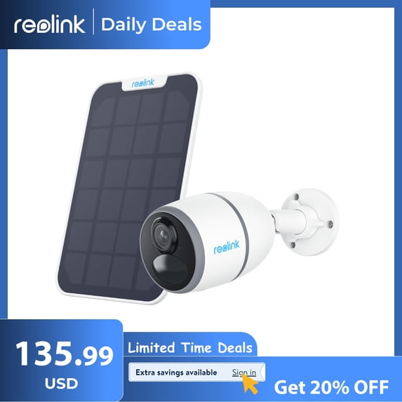 Reolink 2K+ 5MP Outdoor 4G LTE Cellular Battery-Powered Wireless Security Camera System, No WiFi Needed, Night Vision, Smart Person/Vehicle Detection, 2-Way Talk, Go Plus with White Solar Panel