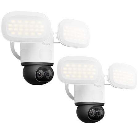 Reolink 2PCS TrackFlex Floodlight WiFi 4K 360 Dual-Lens PTZ Security Camera, AI Video Search, 6X Hybrid Zoom