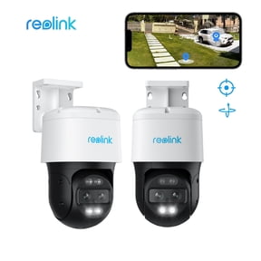 Reolink 2pcs 4K PTZ Auto Track PoE IP Camera Dual-Lens 355Pan&Tilt Color Night Outdoor Surveillance