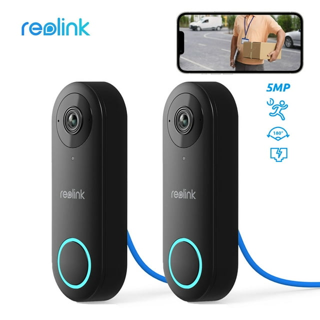 Reolink 2pcs Doorbell(PoE Version) 180° Diagonal, 5MP IP Security