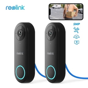 Reolink 2-Pack 5MP PoE Video Doorbell Camera with Chime, 180° Wide View, Smart Person Detection, Two-Way Audio, Night Vision, Local Storage, No Monthly Fee