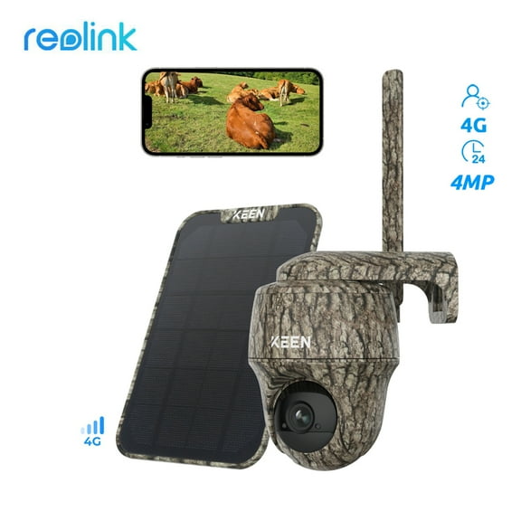 Reolink 4G 2K ProHD , Cellular Trail Camera Wireless Outdoor, 3G/4G LTE, Solar Powered Game Camera with 360 Pan Tilt, 2K Night Vision, Smart Motion Activated, No WiFi, Ranger Series with Solar Panel