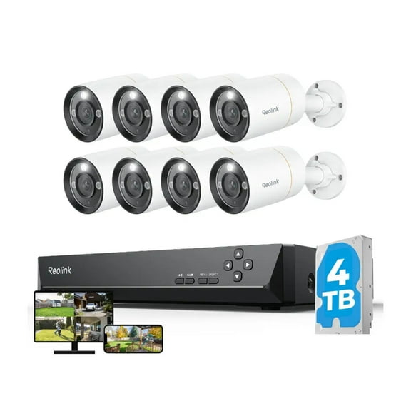 Reolink 4K 12MP Security Home Video Surveillance Camera System with 16CH NVR 8pcs Outdoor PoE Camera