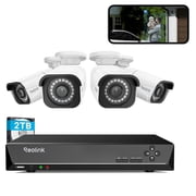 Reolink 4K 8CH Outdoor PoE Camera System,4Pcs 8MP Video Security Camera Smart Person/Vehicle Motion Detection,24/7 Recording