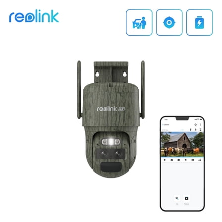 Reolink 4K 8MP 4G LTE Dual-Lens Battery Security Camera Auto-Zoom Track Smart Detection TrackMix LTE