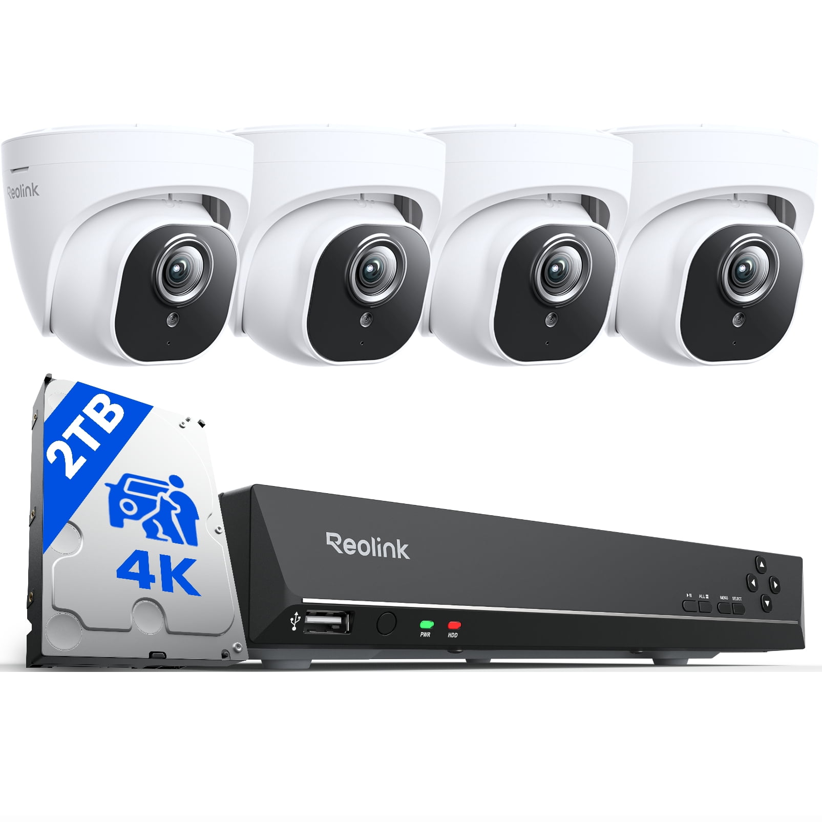 Reolink 4K 8MP Outdoor PoE Security Camera System,8CH NVR-800D4