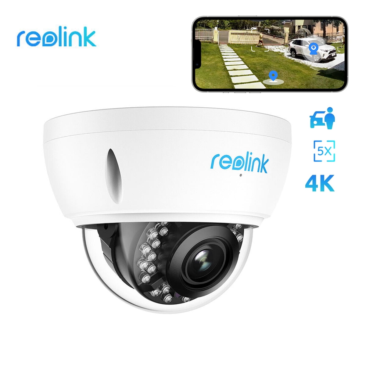Reolink 4K PoE Outdoor Security Camera, 5X Optical Zoom Dome IP