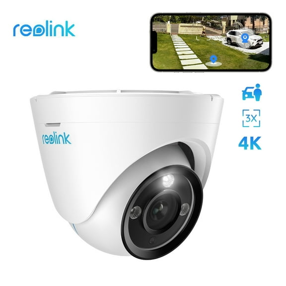 Reolink 4K PoE Security Camera Outdoor with Spotlight, 3X Optical Zoom PoE IP Camera, Human/Vehicle/Pet Detection, Color Night Vision, Two-Way Audio, Smart Motion Alerts, Time Lapse
