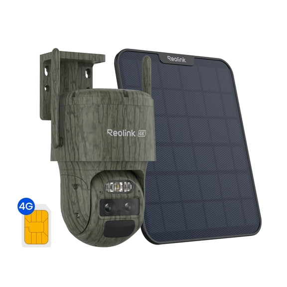 Reolink TrackMix LTE-C 4K Dual-Lens 4G Solar Trail Camera, PTZ Auto Tracking, AI Detection, 6X Hybrid Zoom, IP65
