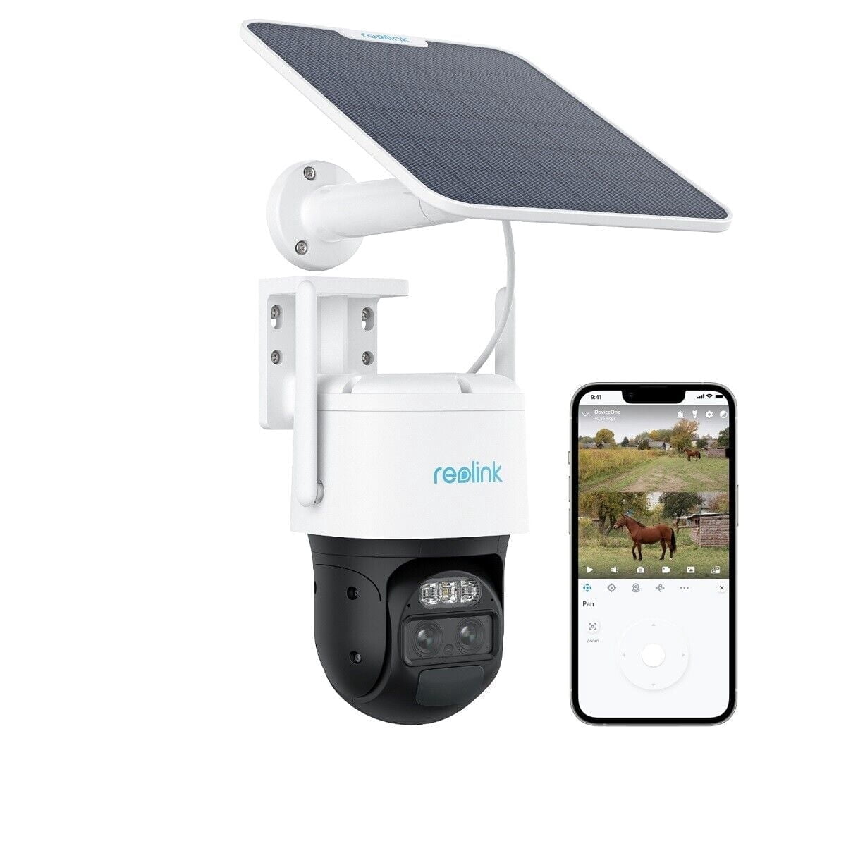 Reolink TrackMix LTE 4K 8MP Dual-Lens 4G Cellular Battery Security Camera with Solar Panel, 360° PTZ Auto-Tracking, 6X Hybrid Zoom, Color Night Vision, Smart AI Detection
