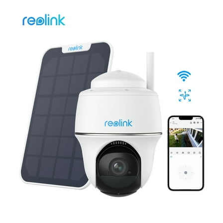 Reolink 4MP Pan Tilt 2.4/5GHz WIFI Outdoor Security Battery-Powered Camera, Smart Person/Vehicle Detect, 2-way Audio, PIR Motion, Night Vision, Support Google Assistant - Argus Series Cam+Solar Panel