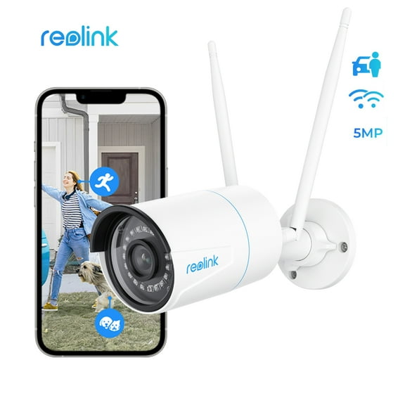 Reolink 5MP Outdoor Home Security Camera, Dual Band WiFi, Smart Person/Vehicle Alerts, Motion Detection, Night Vision, IP66 Waterproof, 5MP WiFi Bullet Camera