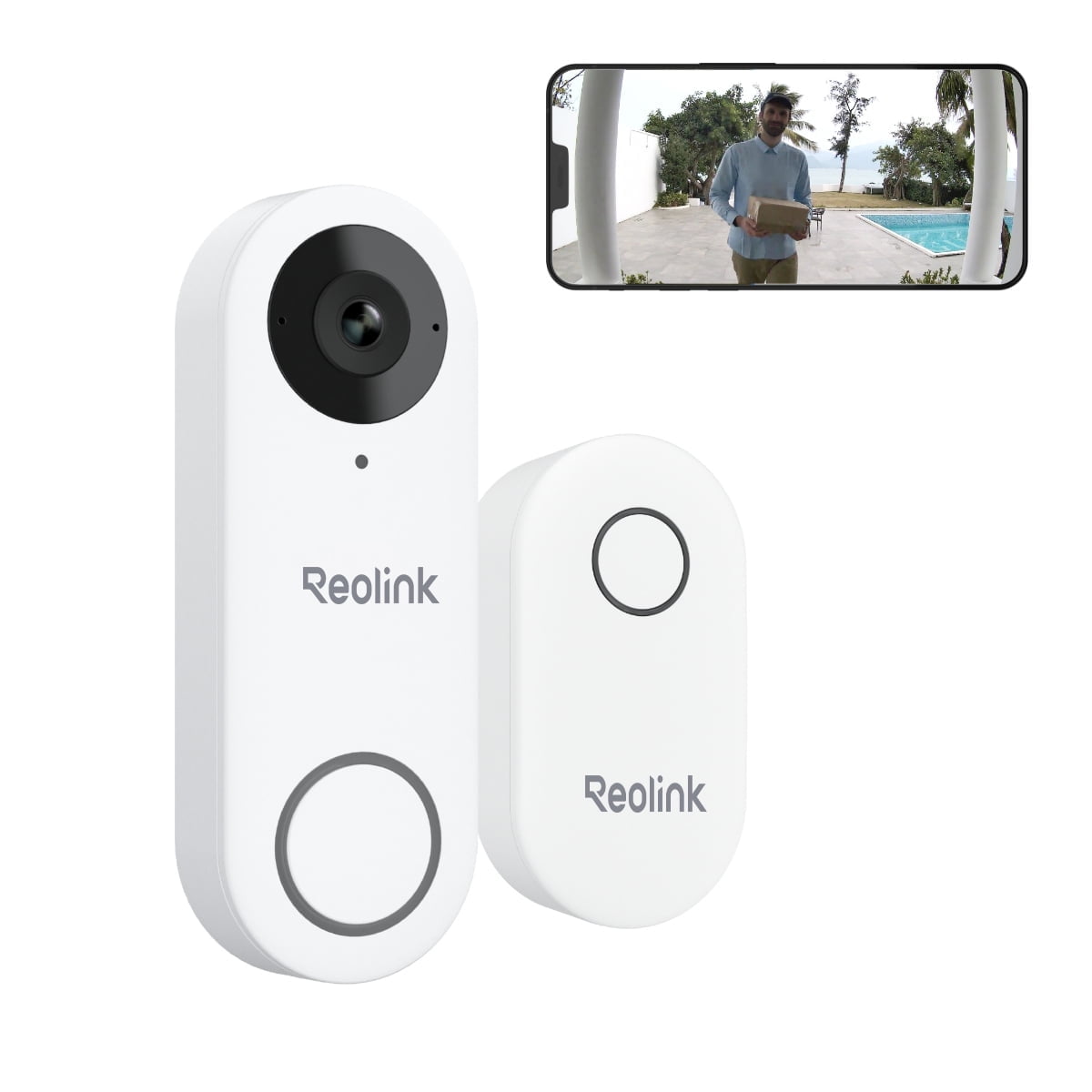 reolink Video Doorbell WiFi 未使用 REOLINK 5MP WiFi Doorbell Camera, Ultra HD, 180° View