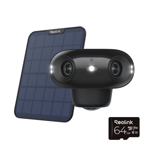Reolink Argus 4 Pro 4K 8MP Wi-Fi Black Solar Security Camera, Dual Lens, ColorX Night Vision, AI Detection