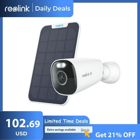 Reolink Argus 4K 8MP Eco Ultra Battery Security Wifi Camera Smart Detection Color Night Add 6W Solar