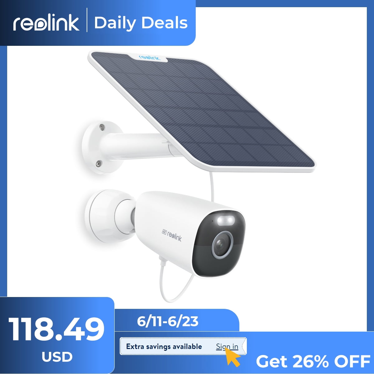 Reolink Argus Eco Ultra with 6W Solar Panel Smart Jordan Ubuy
