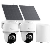 Reolink Argus PT 2K+ Solar Security Camera System, 2-Pack, 360  Auto Tracking, AI Detection, Home Hub Mini