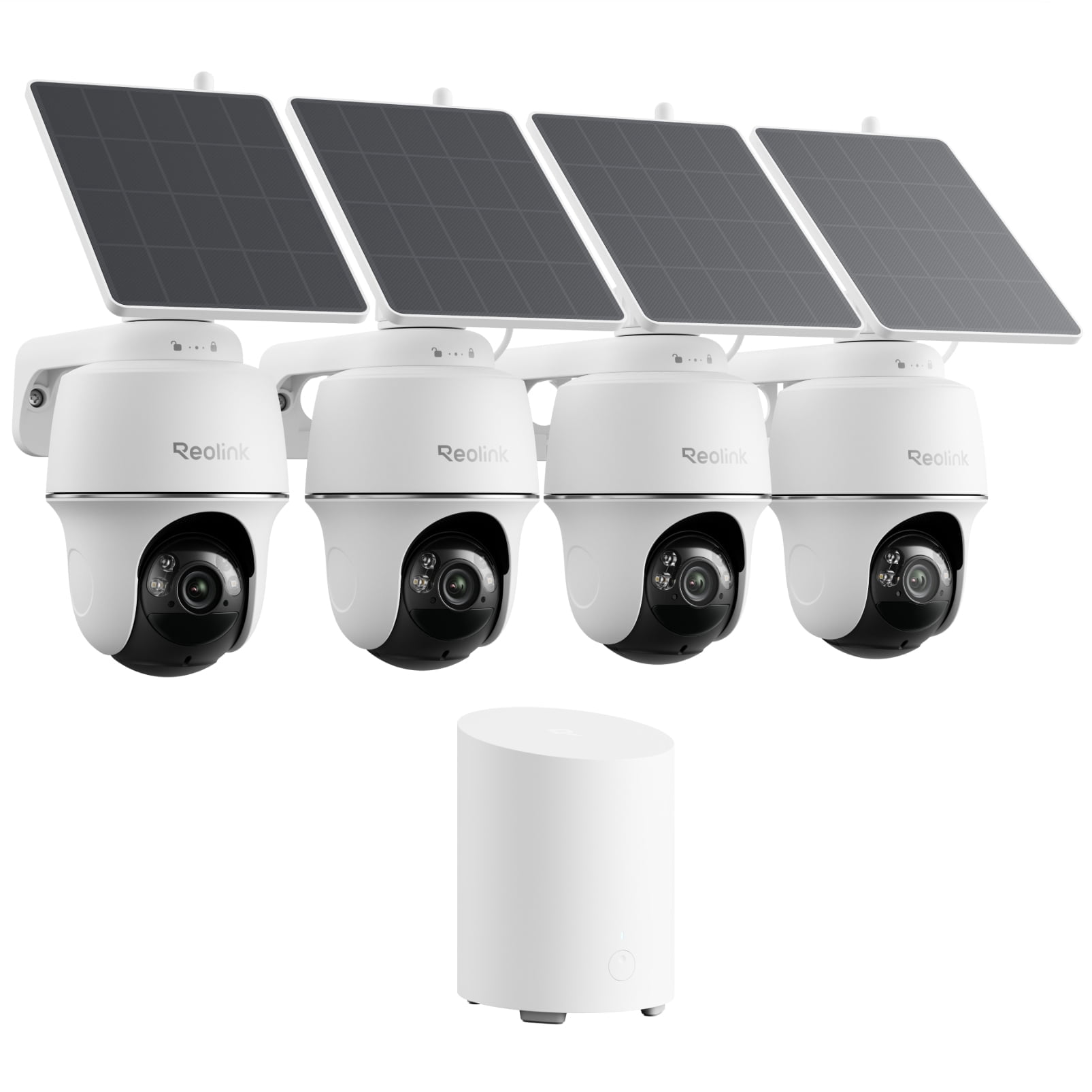 Reolink Argus PT 2K+ WiFi Solar Security Camera System, 4-Pack