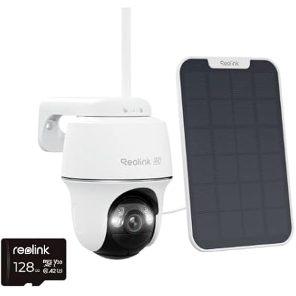 Reolink Argus PT Ultra 4K 8MP Wireless Battery Security Camera 360 Pan Tilt Auto-Track with Solar 128GB SD Card