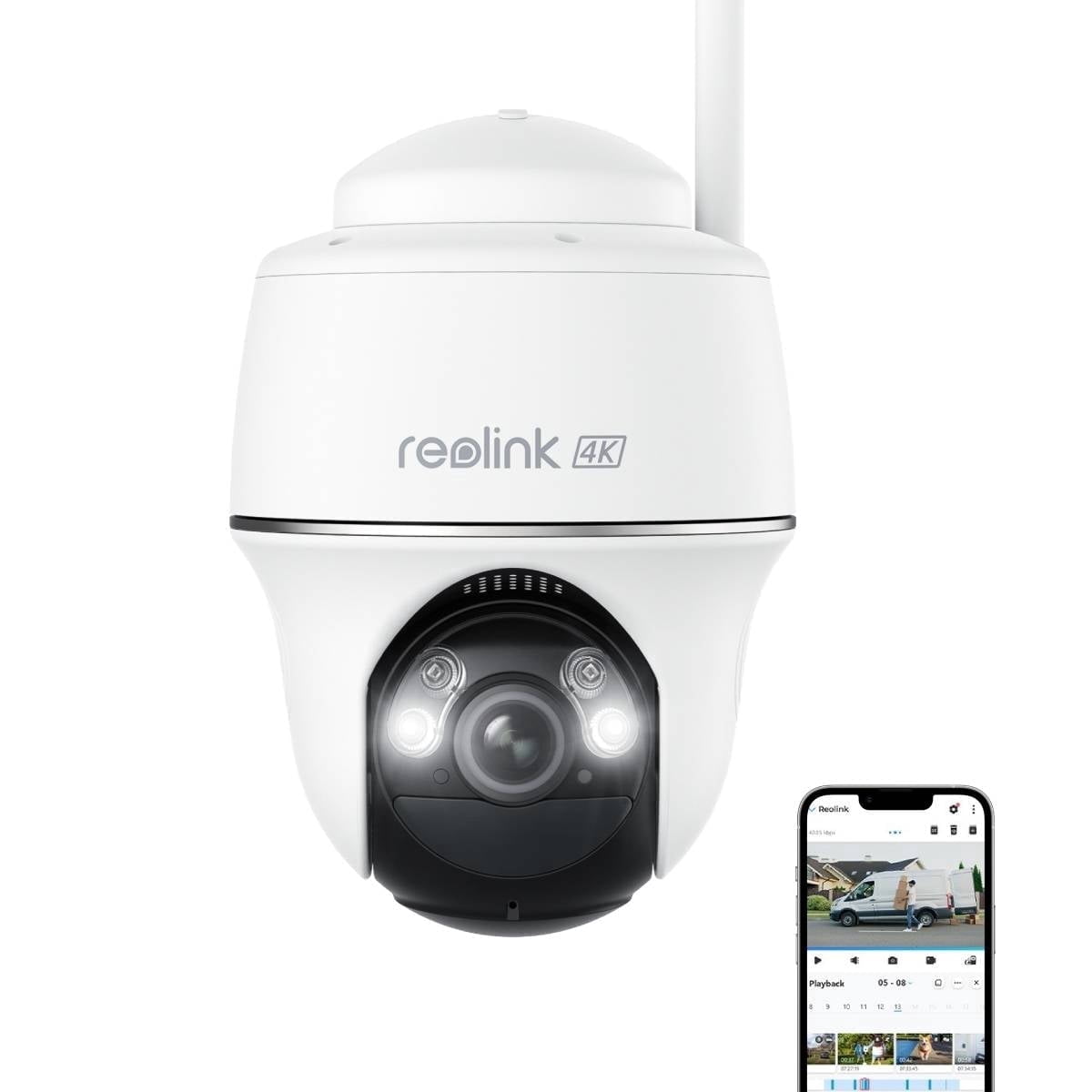 Reolink Argus PT Ultra 8MP WiFi Outdoor Pan & Tilt Battery Security Camera, Wireless, Color Night Vision, Supports Solar Panel