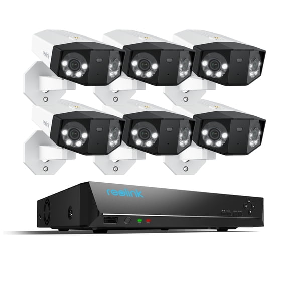 Reolink Duo 3 PoE 16MP Dual-Lens Security Camera 180° Panoramic View,Motion Track with RLN16-410 NVR