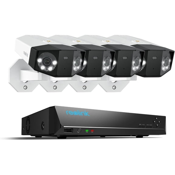 Reolink Duo 3 PoE 16MP Dual-Lens Security Camera 180° Panoramic View, Motion Track with RLN8-410 NVR