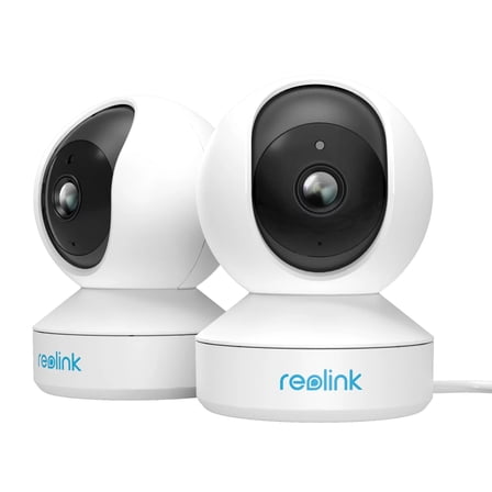 Reolink E1-2Pack , 3MP Indoor Security Plug-in WiFi Camera, Person/Pet Detection,2.4GHz WiFi Only, Baby Monitor, Pan Tilt, 2-Way Talk