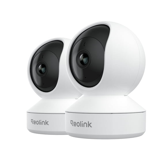 Reolink E1 4MP Pan Tilt Indoor Wired Wi-Fi Security Camera, 2-Pack, Crying Detection, 2-Way Audio