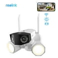 thumbnail image 1 of Reolink Floodlight Series F750W Wireless Camera, 180 FOV 4K Dual-Lens WiFi Outdoor Security Camera, 1 of 11