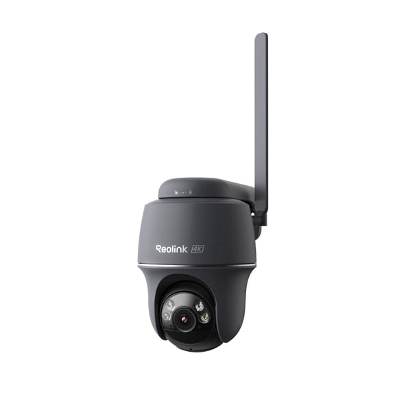 Reolink Go PT Ultra 4K 4G LTE Black Security Camera, Pan Tilt, Color Night Vision, Smart Detection, SIM Included
