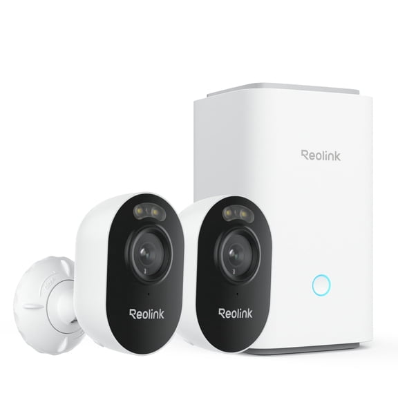 Reolink Lumus 2K QHD Security Camera System, 2-Pack, Dual-Band Wi-Fi, Home Hub with 2x 128GB microSD