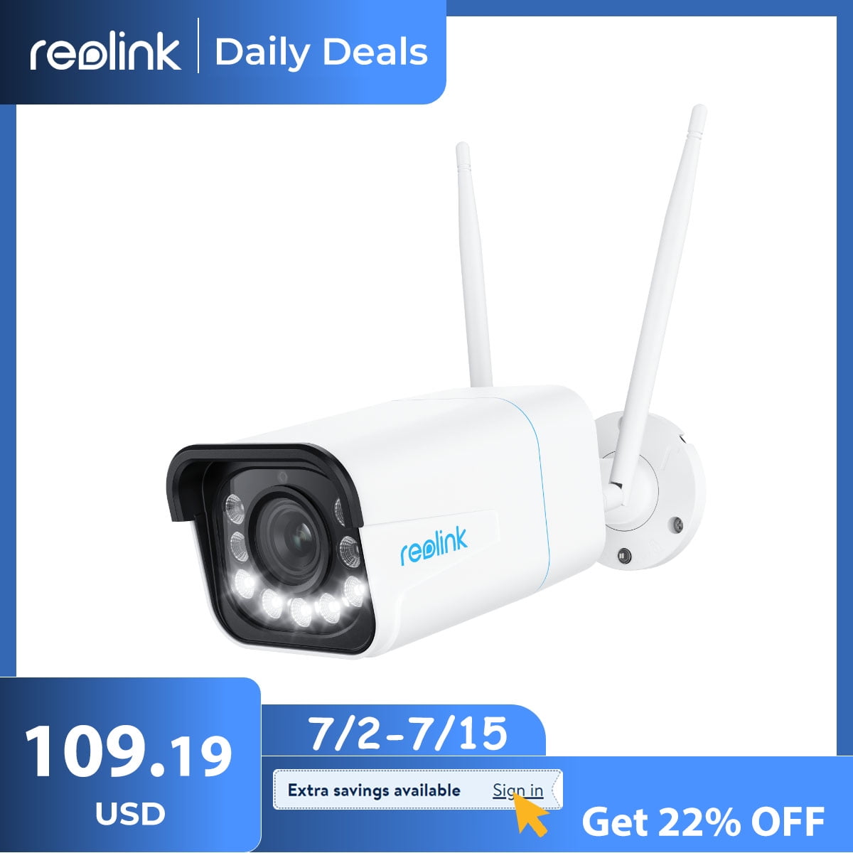 Reolink RLC811WA Smart 4K UHD WiFi 6 Security Camera with Color Night