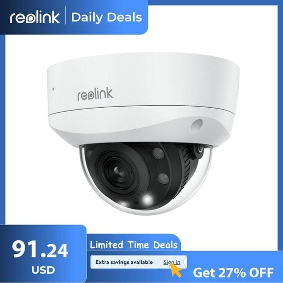 Reolink RLC-843A 5X Optical Zoom 4K 8 Megapixels Vandal proof Dome Camera with Waterproof Lid, Black