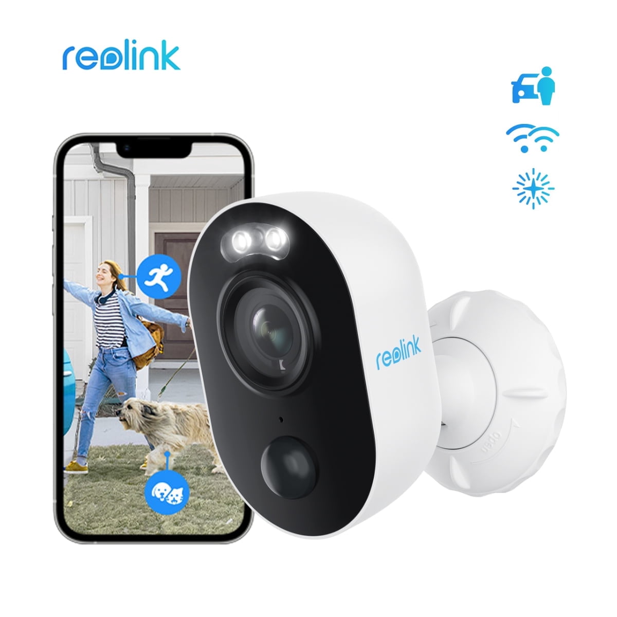 Reolink Lumus 2K 4MP Outdoor WiFi Security Camera with Spotlight, Color Night Vision, PIR Motion Alerts, 2-Way Talk, Siren, IP65 Waterproof, Cube Series Wireless